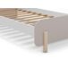 Cama LANI 90cm crema y madera natural Cama LANI 90cm crema y madera natural Beige
