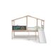 Cama 90cm LAURA con tobogán madera natural y blanco Cama 90cm LAURA con tobogán madera natural y blanco Natural/ Blanco