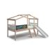 Cama 90cm LAURA con tobogán madera natural y blanco Cama 90cm LAURA con tobogán madera natural y blanco Natural/ Blanco