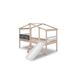 Cama 90cm LAURA con tobogán madera natural y blanco Cama 90cm LAURA con tobogán madera natural y blanco Natural/ Blanco
