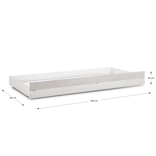 Gaveta cabana JEREMIEL 90cm branco rústico e cinza claro
