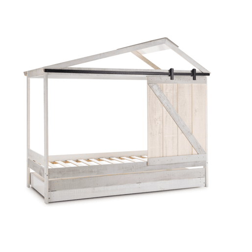 Gaveta cabana JEREMIEL 90cm branco rústico e cinza claro