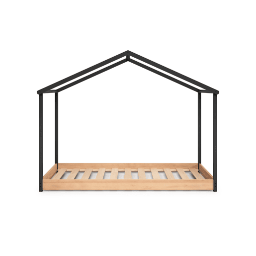 Cama tipo cabana montessori KARIM 90x200cm antracite e carvalho