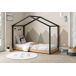 Cama cabaña montessori KARIM 90x200cm antracita y roble Cama cabaña montessori KARIM 90x200cm antracita y roble Gris Oscuro
