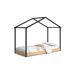 Cama cabaña montessori KARIM 90x200cm antracita y roble Cama cabaña montessori KARIM 90x200cm antracita y roble Gris Oscuro