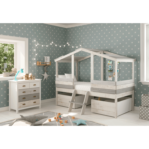 Conjunto de 2 gavetas cabana CHAMUEL branco rústico