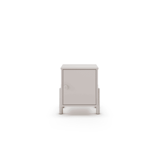 Mesa de cabeceira ELLIS 1 porta creme e madeira natural