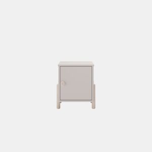 Mesa de cabeceira ELLIS 1 porta creme e madeira natural
