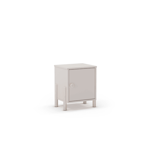 Mesa de cabeceira ELLIS 1 porta creme e madeira natural
