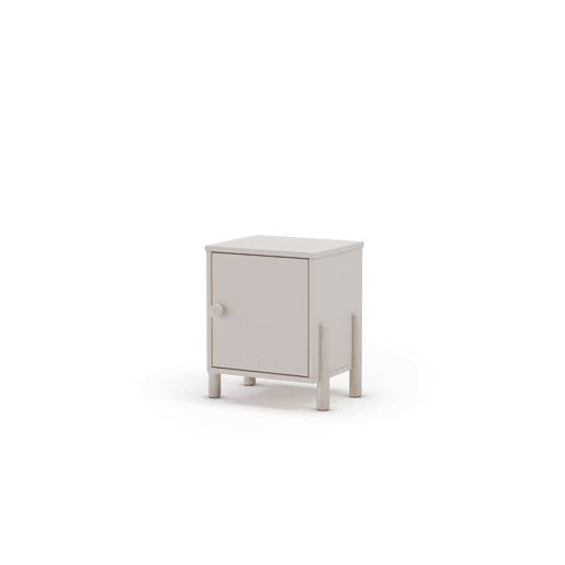 Mesa de cabeceira ELLIS 1 porta creme e madeira natural