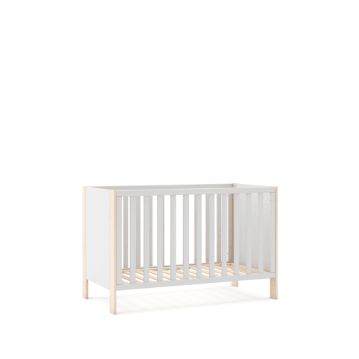 Berço SIANNE 120x60cm branco e madeira natural