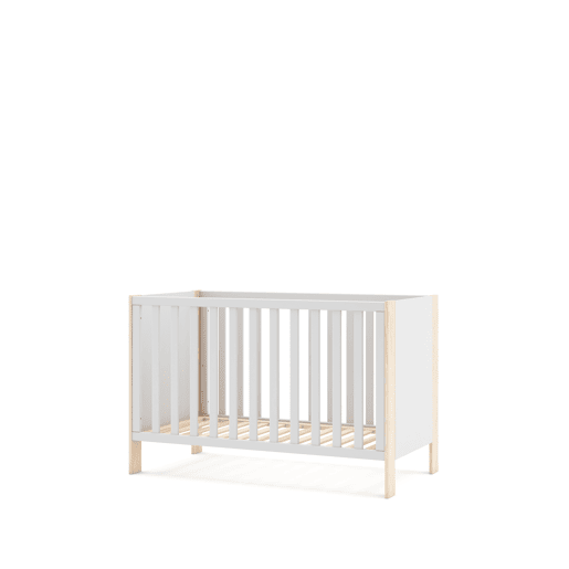 Berço SIANNE 120x60cm branco e madeira natural