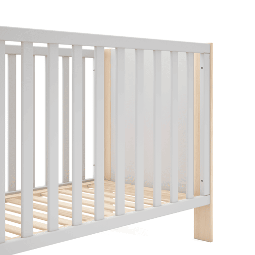 Berço SIANNE 120x60cm branco e madeira natural