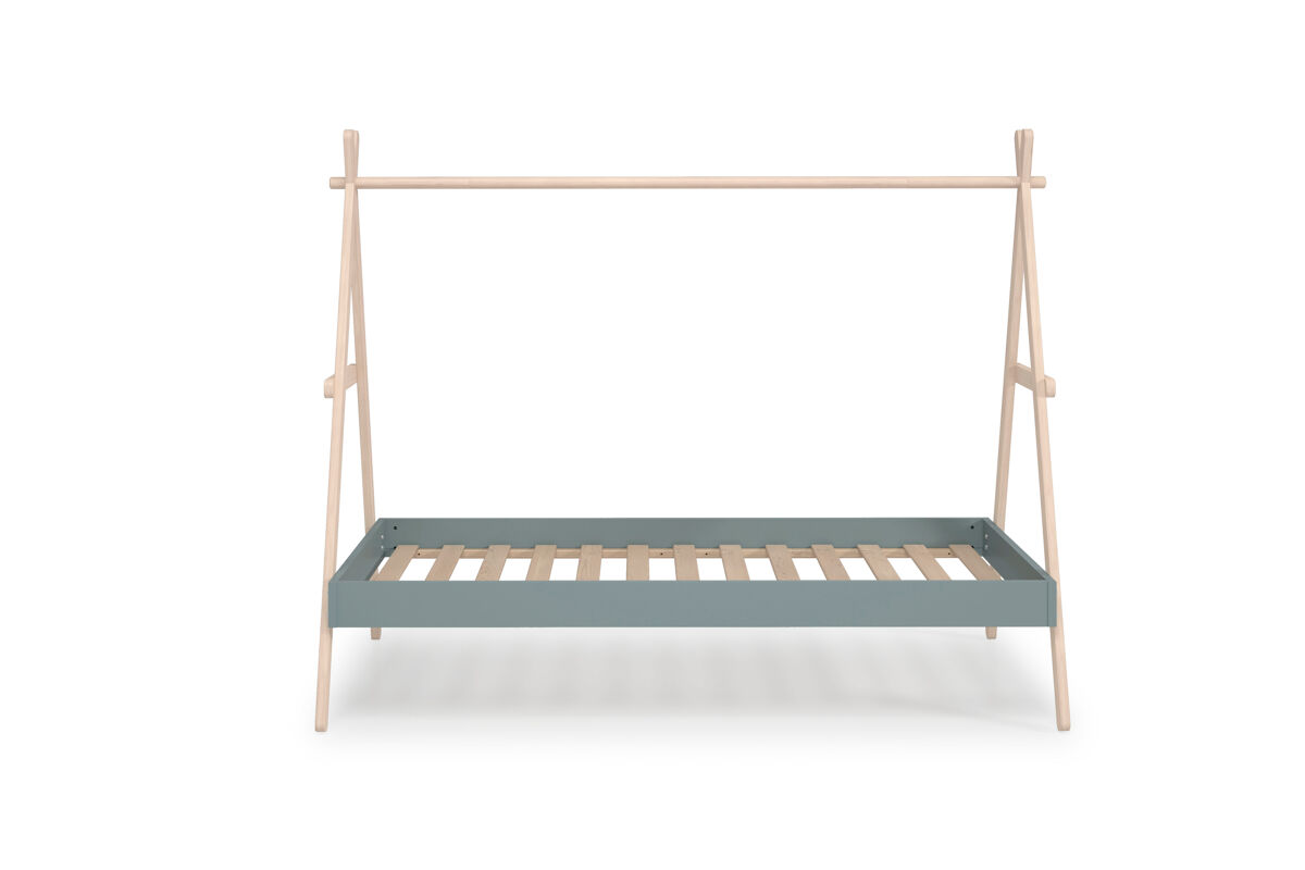 Cama cabaña sofia 90x200cm madera natural y verde caqui - conforama