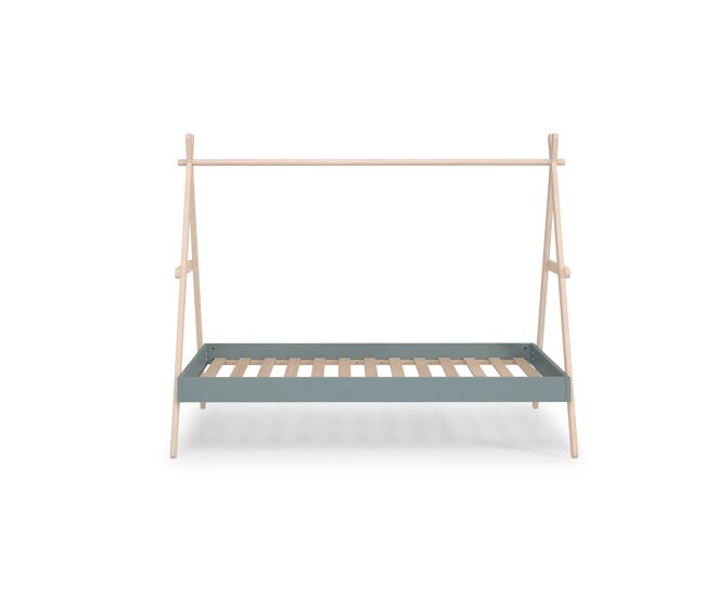 Cama cabaña sofia 90x200cm madera natural y verde caqui - conforama