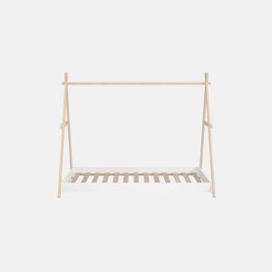 Cama tipo cabana SOFIA 90x200cm madeira natural e branco