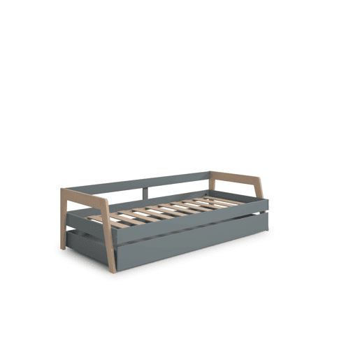 Cama nido SERENA 90x200cm verde caqui e madeira natural
