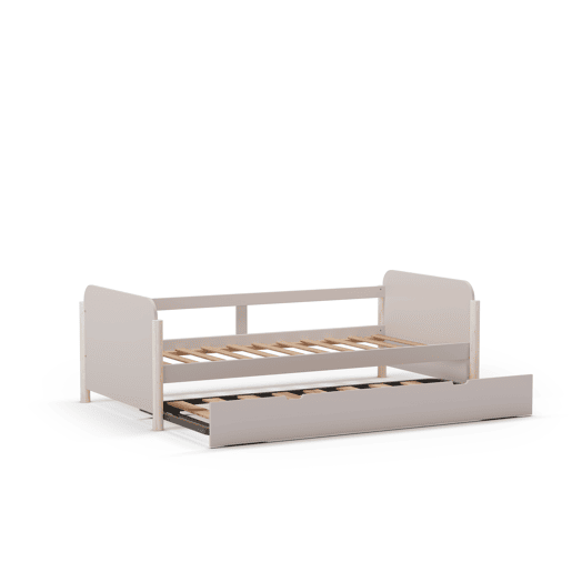Cama nido ELLIS 90cm creme e madeira natural Cama nido ELLIS 90cm creme e madeira natural