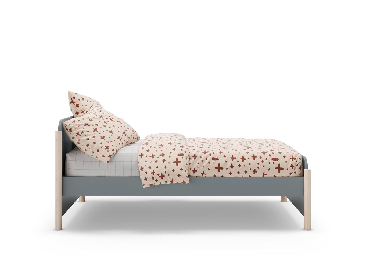 Cama 90cm ellis verde caqui y madera natural - conforama