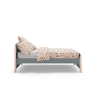 Cama 90cm ELLIS verde caqui e madeira natural