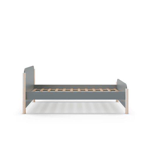 Cama 90cm ELLIS verde caqui e madeira natural