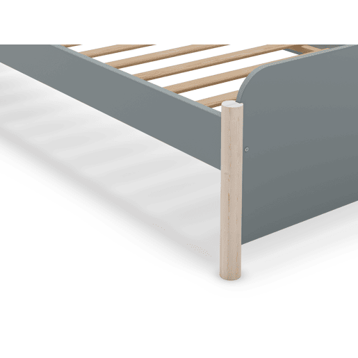 Cama 90cm ELLIS verde caqui e madeira natural