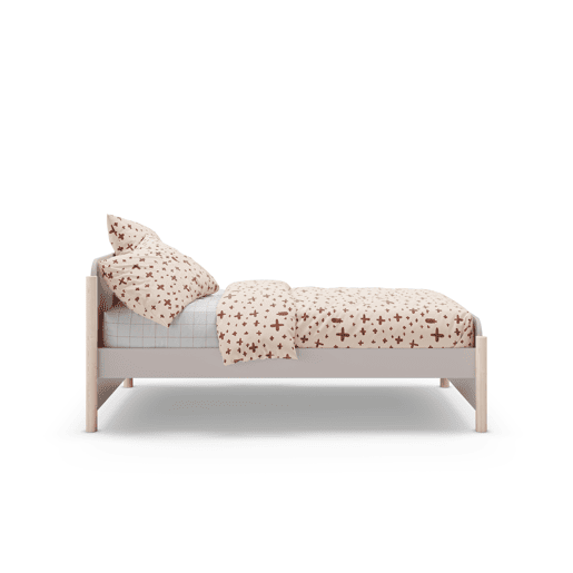 Cama 90cm ELLIS creme e madeira natural Cama 90cm ELLIS creme e madeira natural