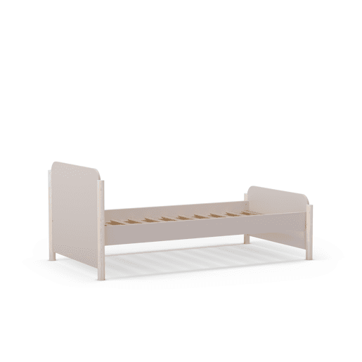 Cama 90cm ELLIS creme e madeira natural Cama 90cm ELLIS creme e madeira natural