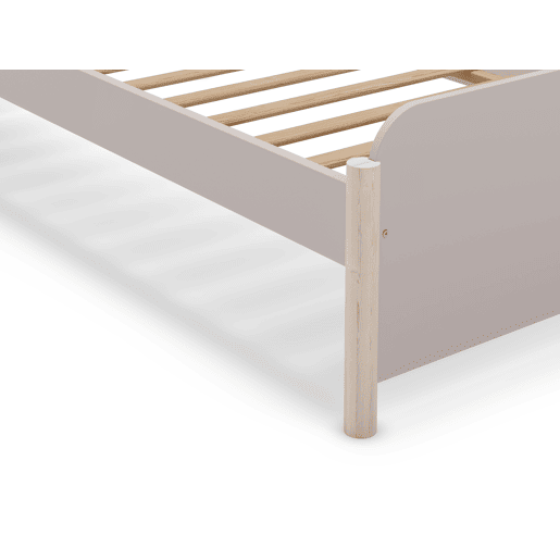 Cama 90cm ELLIS creme e madeira natural Cama 90cm ELLIS creme e madeira natural
