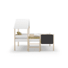 Cama tipo cabana CECILE 90cm com ardósia branca e madeira natural