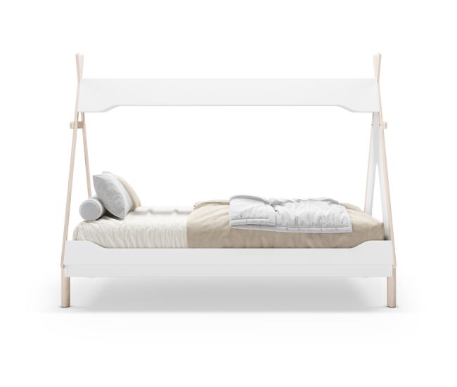 Cabaña tipi 90cm lani blanco y madera natural - conforama