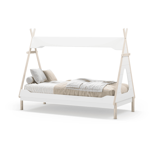 Cabana tipi 90cm LANI branco e madeira natural