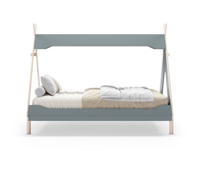 Cabaña tipi 90cm lani verde petrol y madera natural - conforama