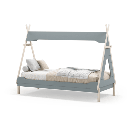 Cabana tipi 90cm LANI verde petróleo e madeira natural