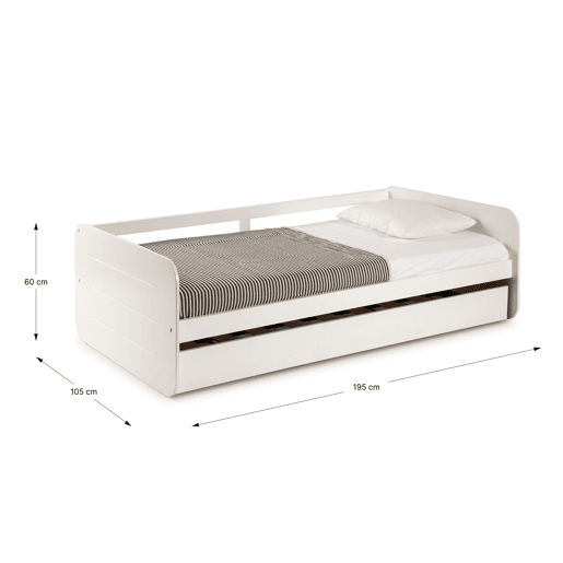 Cama nido MATHIAS 90cm cor branco Cama nido MATHIAS 90cm cor branco