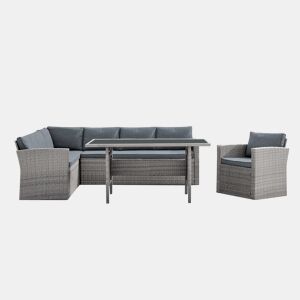 Conjunto de canto para jardim GAVÁ com mesa alta