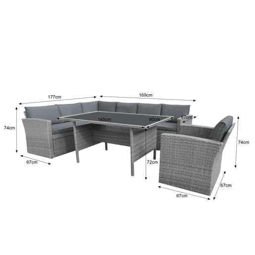 Conjunto de canto para jardim GAVÁ com mesa alta Conjunto de canto para jardim GAVÁ com mesa alta
