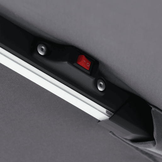 Guarda-sol SPACE com LED, cinzento escuro