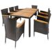 Conjunto jardín CARTAYA con mesa y 8 sillones Conjunto jardín CARTAYA con mesa y 8 sillones Negro/ Madera