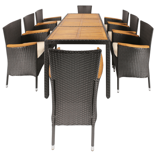 Conjunto de jardim CARTAYA com mesa e 8 cadeirões Conjunto de jardim CARTAYA com mesa e 8 cadeirões