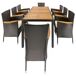 Conjunto jardín CARTAYA con mesa y 8 sillones Conjunto jardín CARTAYA con mesa y 8 sillones Negro/ Madera