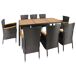 Conjunto jardín CARTAYA con mesa y 8 sillones Conjunto jardín CARTAYA con mesa y 8 sillones Negro/ Madera