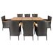 Conjunto jardín CARTAYA con mesa y 8 sillones Conjunto jardín CARTAYA con mesa y 8 sillones Negro/ Madera