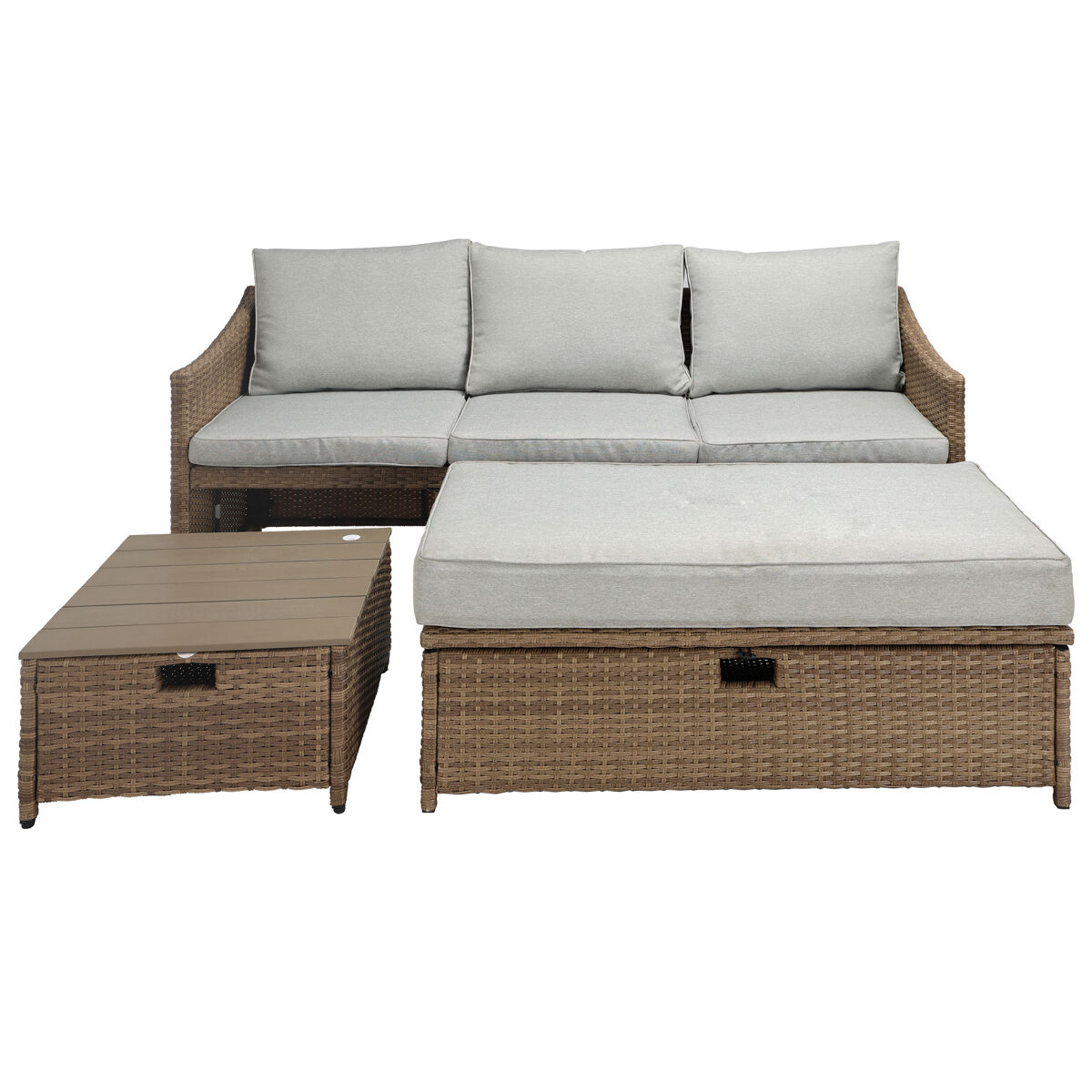 Sofá de jardin IRÚN con mesa baja y banco