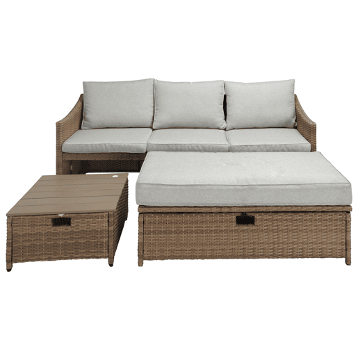 Sofá de jardim IRÚN com mesa de centro e banco Sofá de jardim IRÚN com mesa de centro e banco