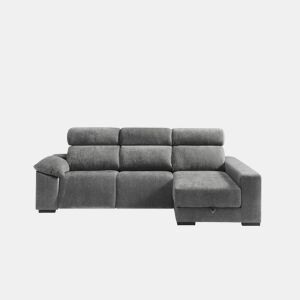 Chaise longue direita com relax elétrico ALL cor cinza escuro
