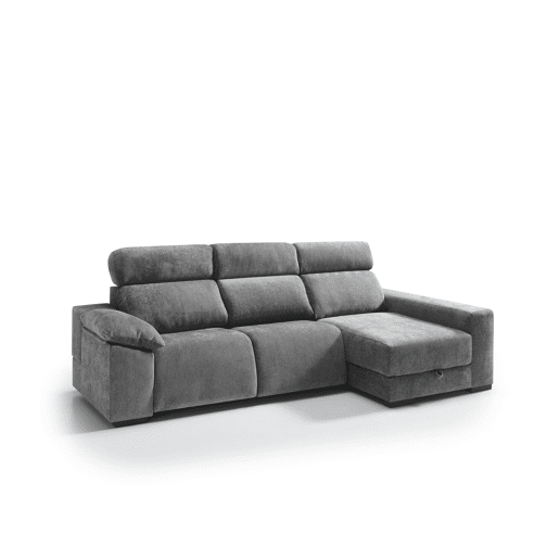 Chaise longue direita com relax elétrico ALL cor cinza escuro