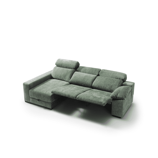 Chaise longue esquerda com relax elétrico ALL cor verde