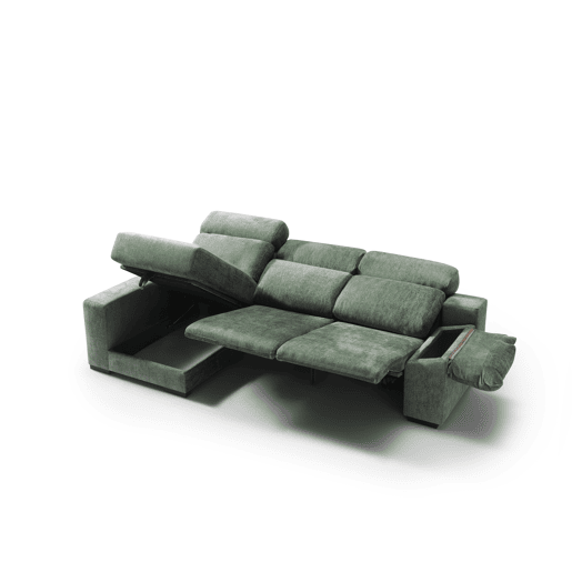 Chaise longue esquerda com relax elétrico ALL cor verde