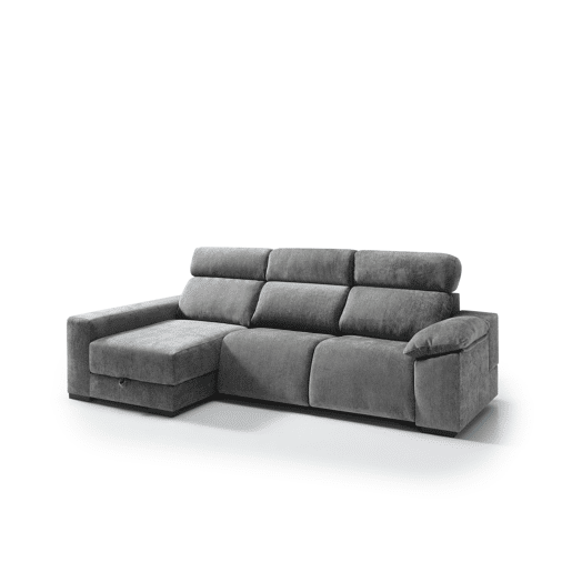 Chaise longue esquerda com relax elétrico ALL cor cinza escuro
